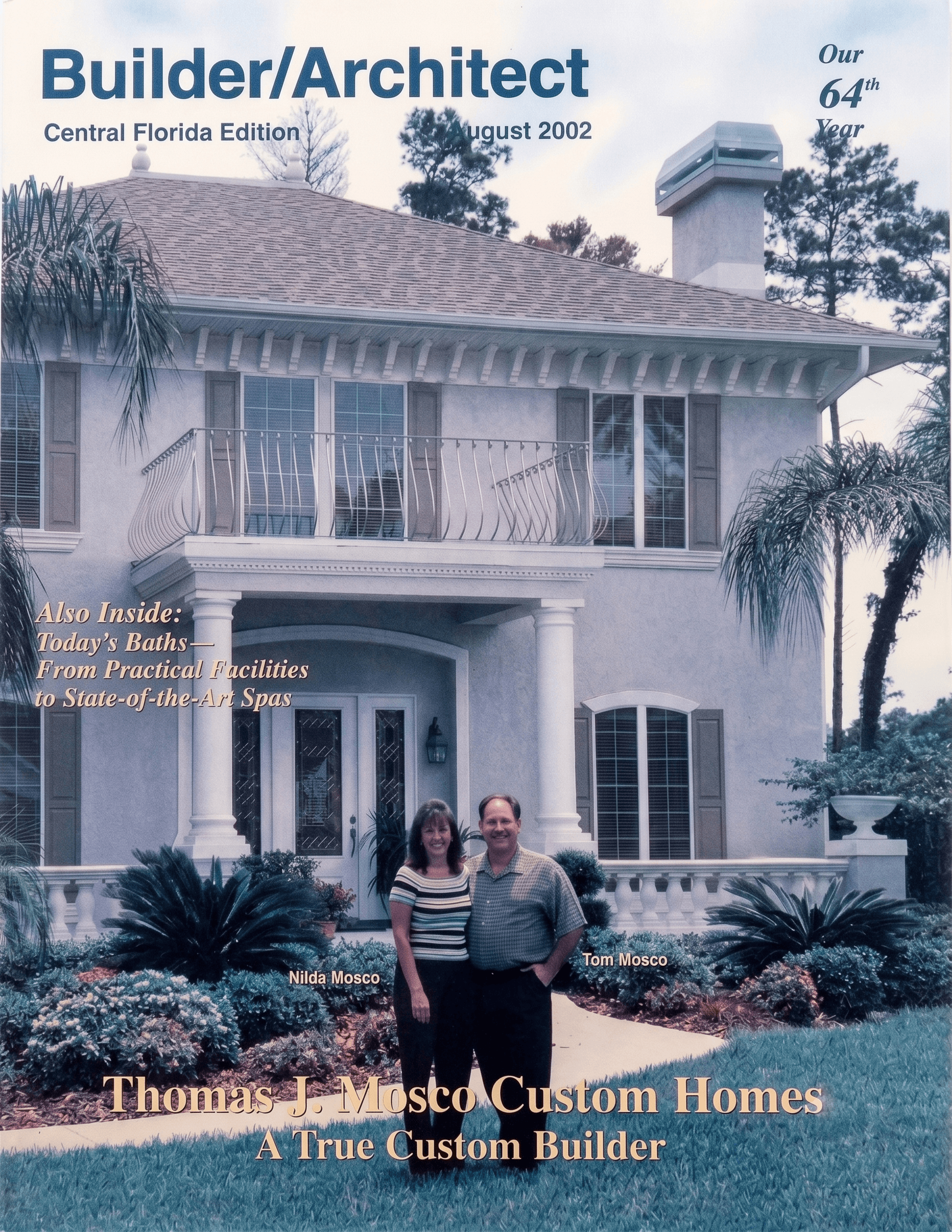 Tom Mosco on the cover of Builder/Architect, Central Florida Edition, August 2002