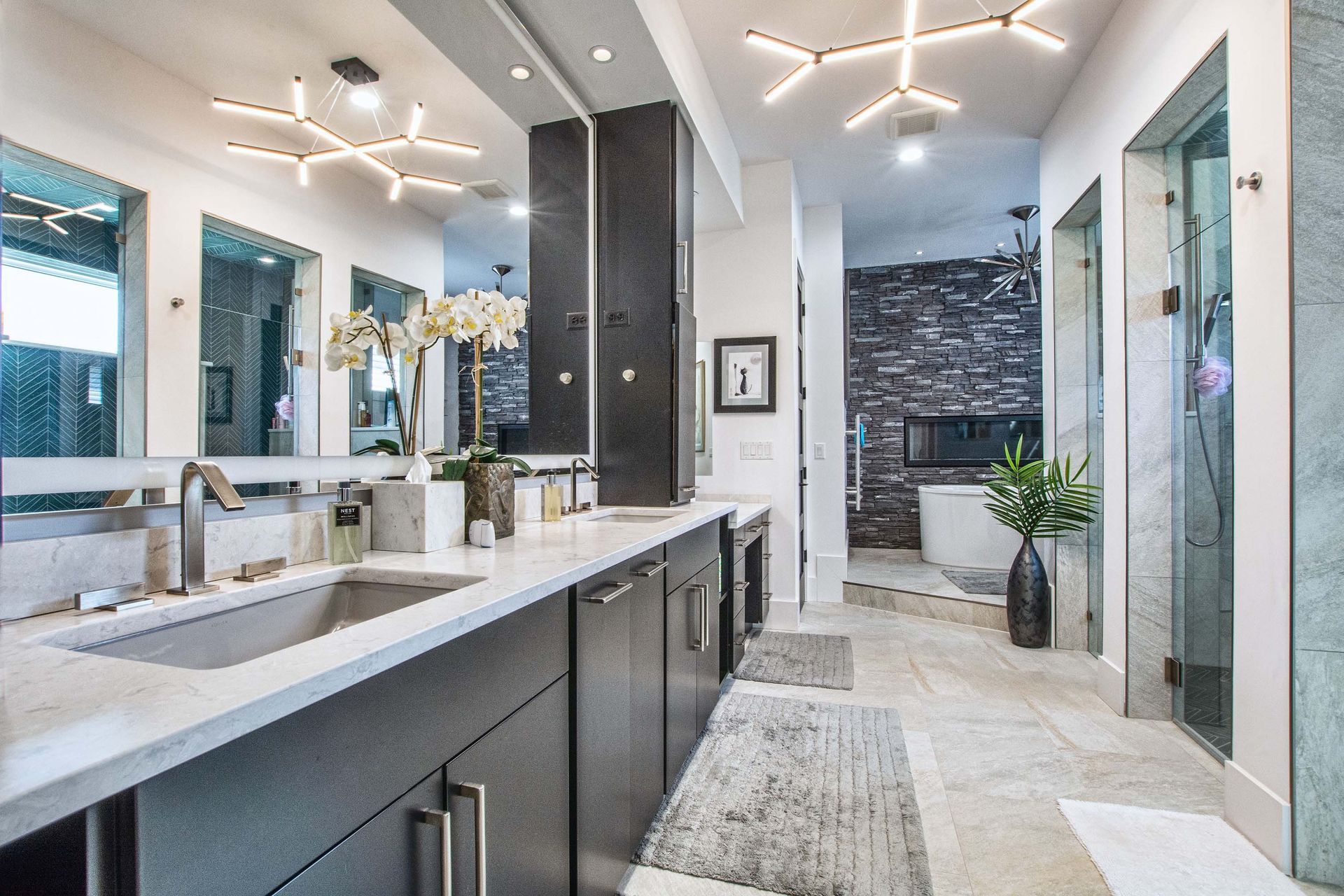 Spa-style master bathroom